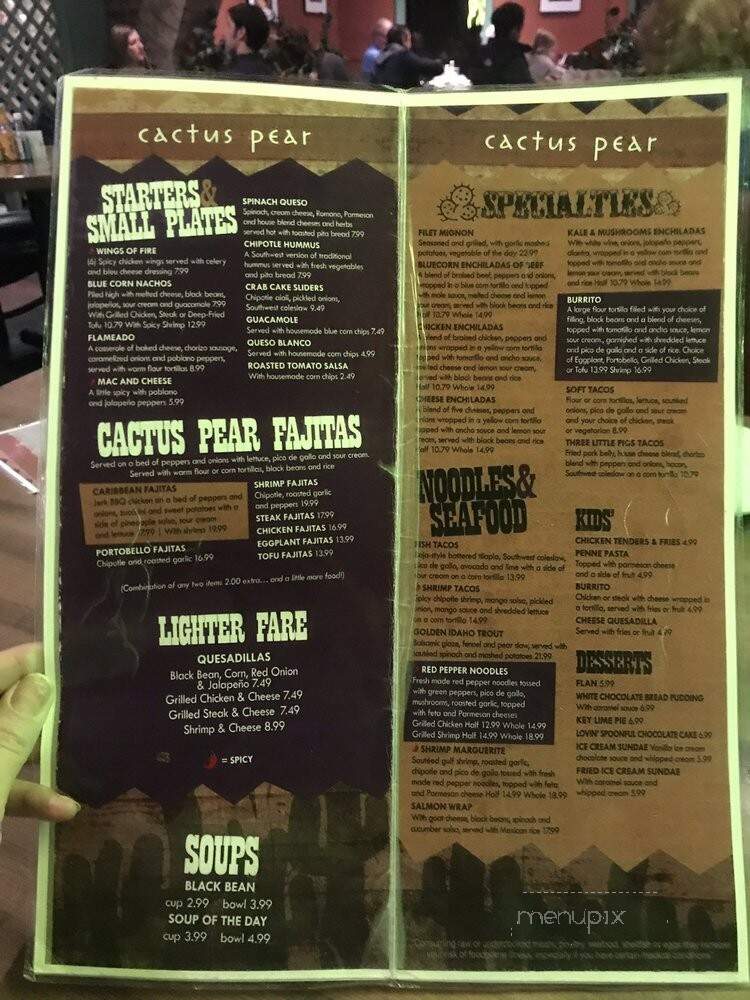 Cactus Pear Restaurant - Cincinnati, OH menu_pic