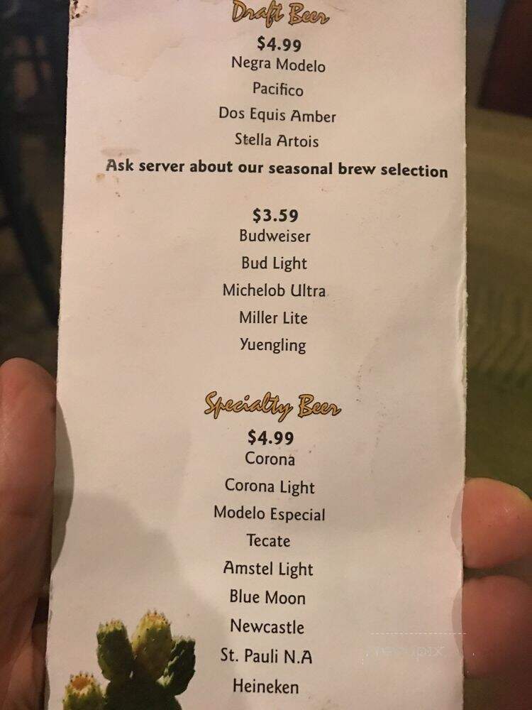 Cactus Pear Restaurant - Cincinnati, OH menu_pic
