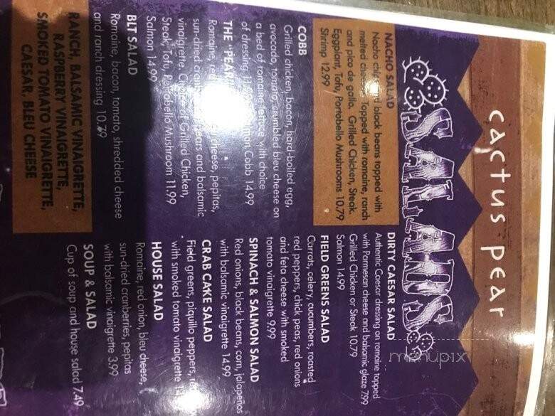 Cactus Pear Restaurant - Cincinnati, OH menu_pic