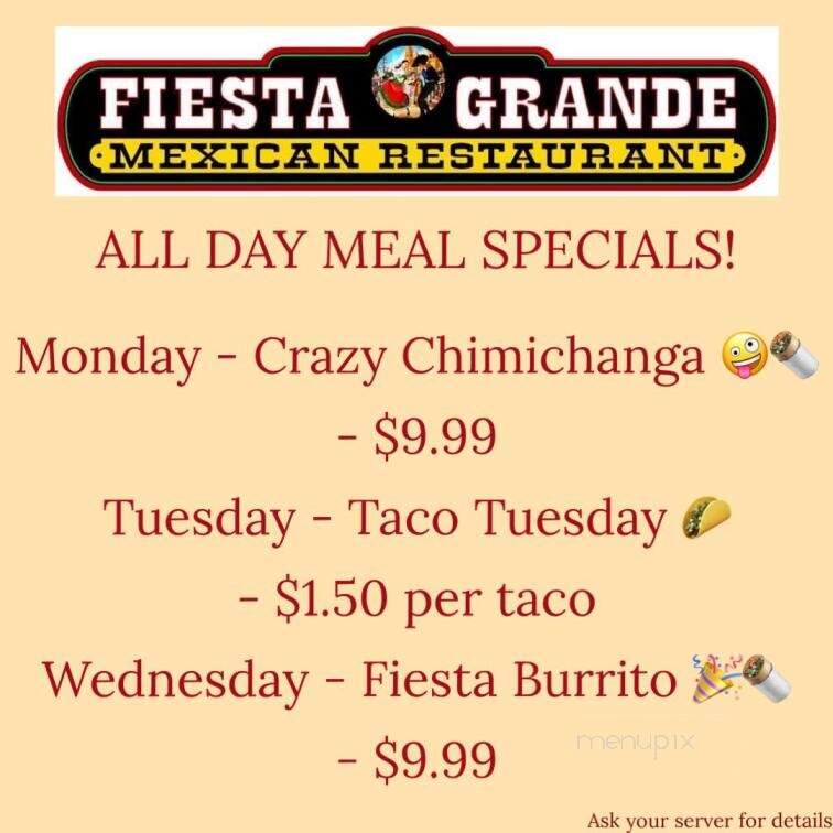 Fiesta Grande - Marysville, OH menu_pic