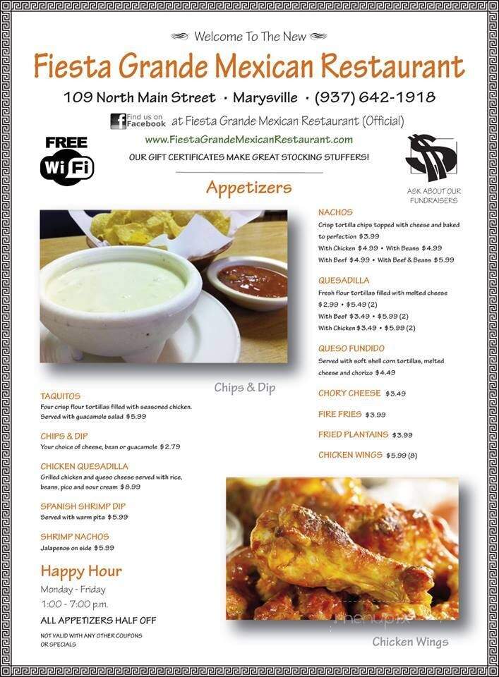 Fiesta Grande - Marysville, OH menu_pic