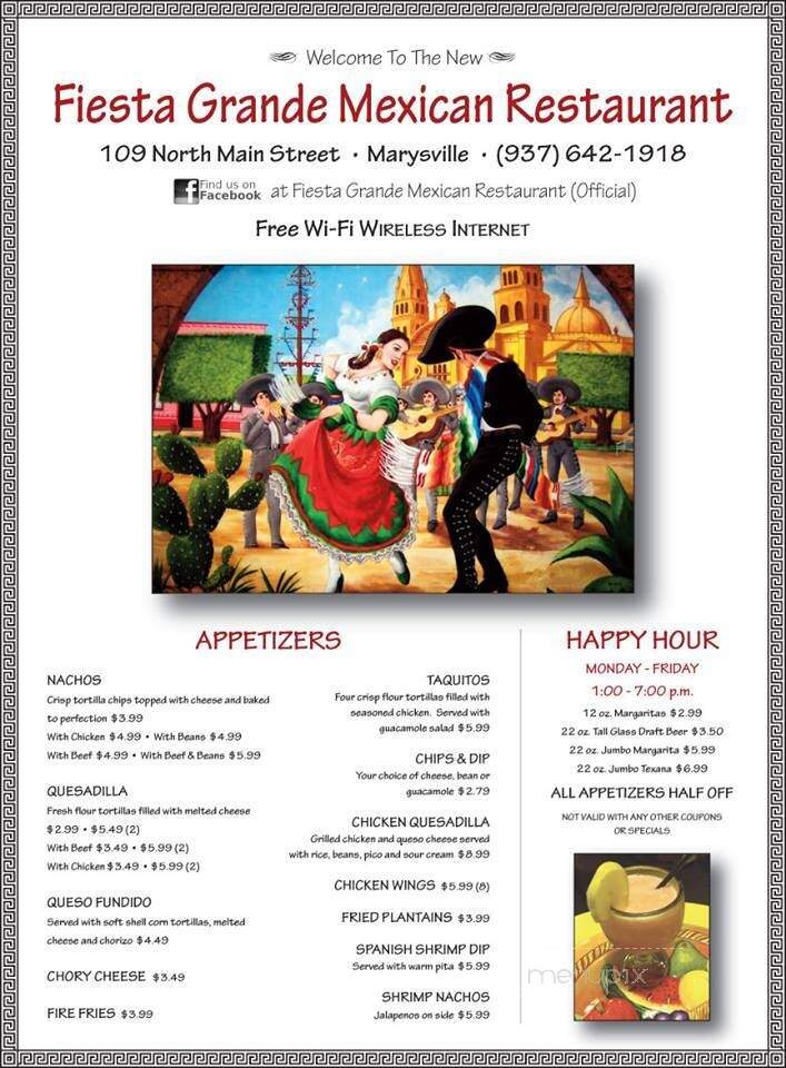 Fiesta Grande - Marysville, OH menu_pic