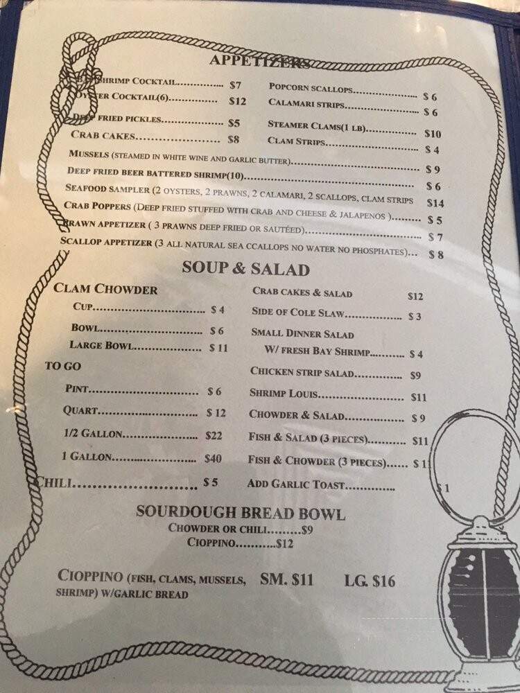 Fisherman's Grotto - Coos Bay, OR menu_pic