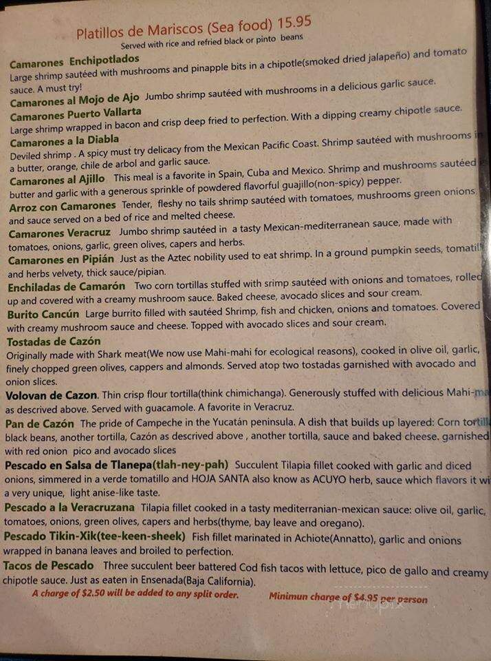 La Bamba - Sandy, OR menu_pic
