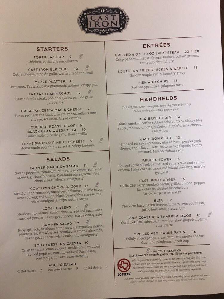 Cast Iron at the Omni Fort Worth - Fort Worth, TX menu_pic