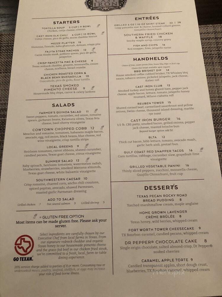 Cast Iron at the Omni Fort Worth - Fort Worth, TX menu_pic