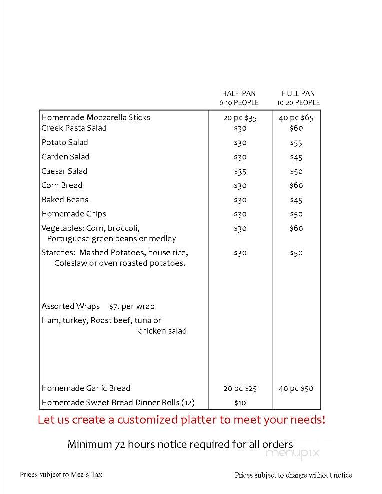 MoeJoe's Family Restaurant - Manchester, NH menu_pic