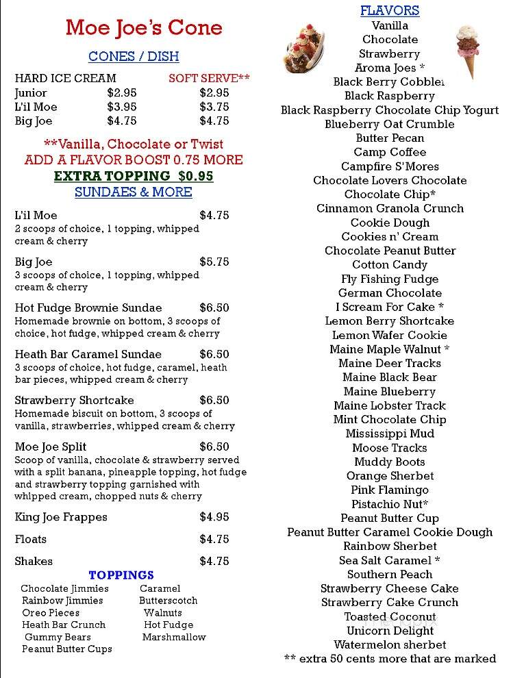 MoeJoe's Family Restaurant - Manchester, NH menu_pic