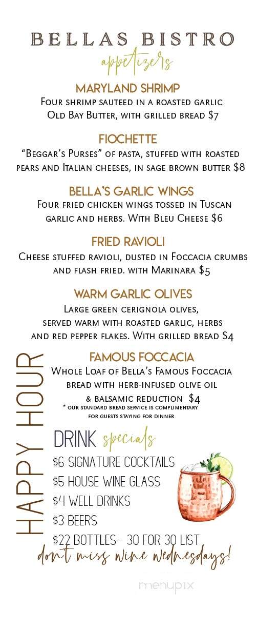 Bella's Bistro - Saratoga, WY menu_pic