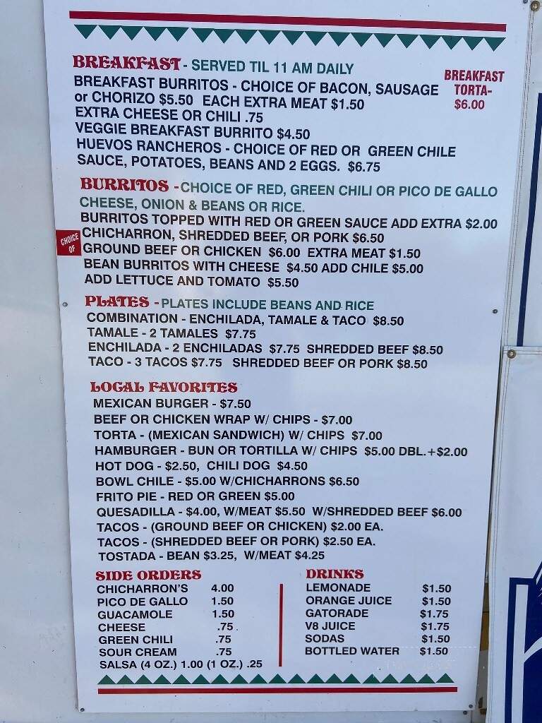 Mary Jane's Home Cooking - Taos, NM menu_pic