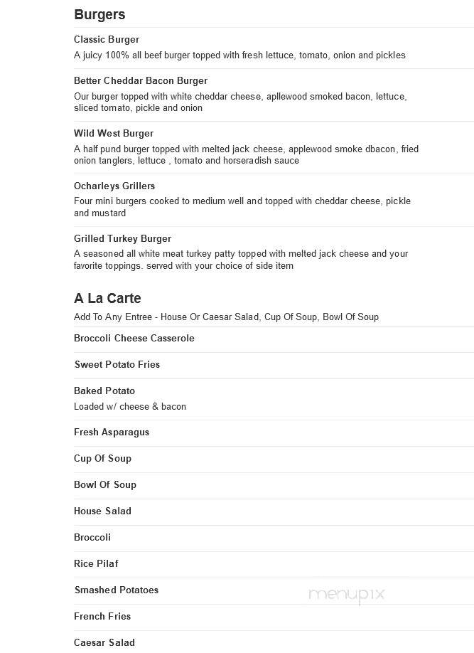 O'Charley's - Warren, OH menu_pic