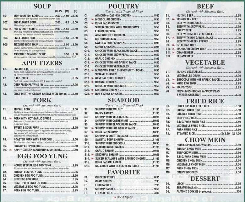 Happy Garden Chinese Rstrnt - Shelton, WA menu_pic