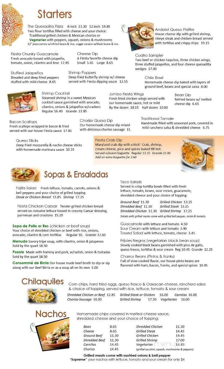 Fiesta Cafe - Mechanicsville, MD menu_pic