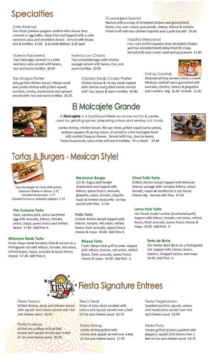 Fiesta Cafe - Mechanicsville, MD menu_pic