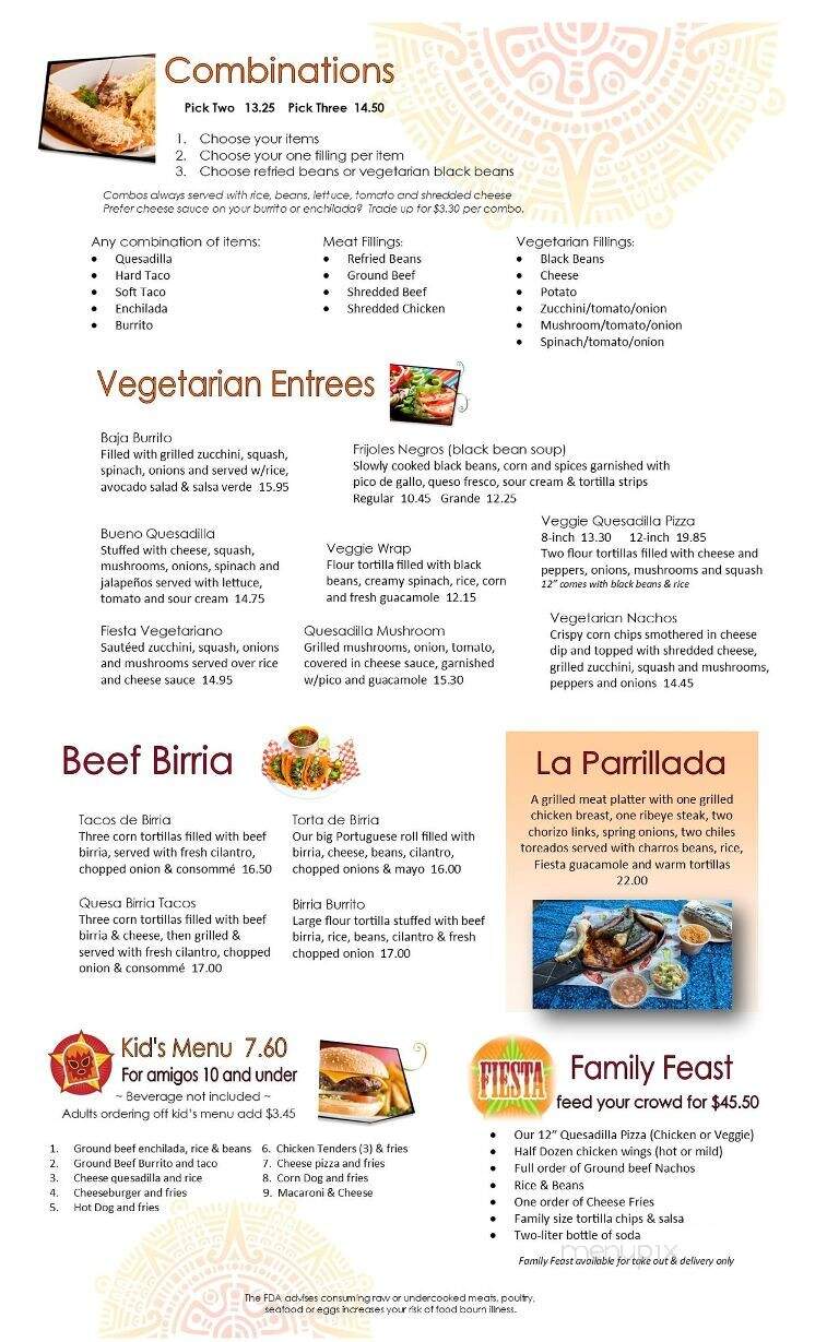 Fiesta Cafe - Mechanicsville, MD menu_pic