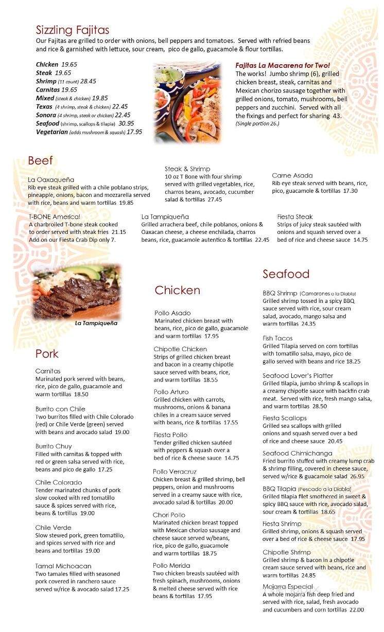 Fiesta Cafe - Mechanicsville, MD menu_pic