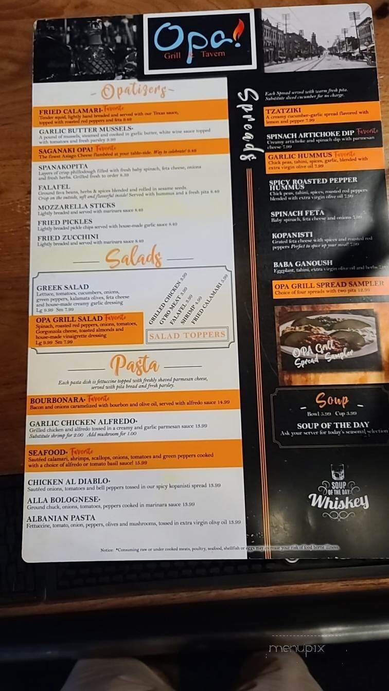 Opa Grill and Tavern - Delaware, OH menu_pic