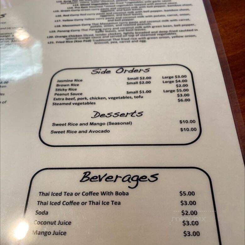 Buathong thai - Portland, OR menu_pic