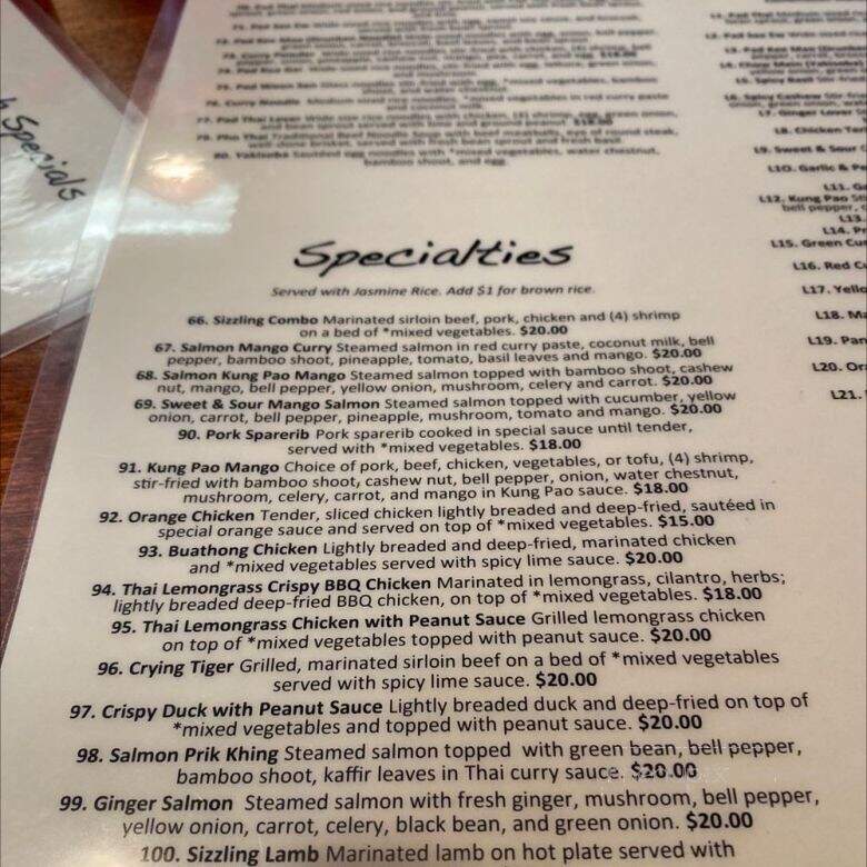 Buathong thai - Portland, OR menu_pic
