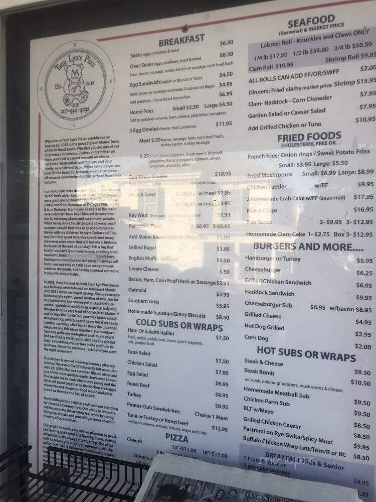 Tami Lyn's Place - Old Orchard Beach, ME menu_pic
