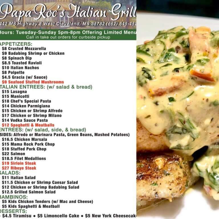Papa Roc's - Cleveland, MS menu_pic