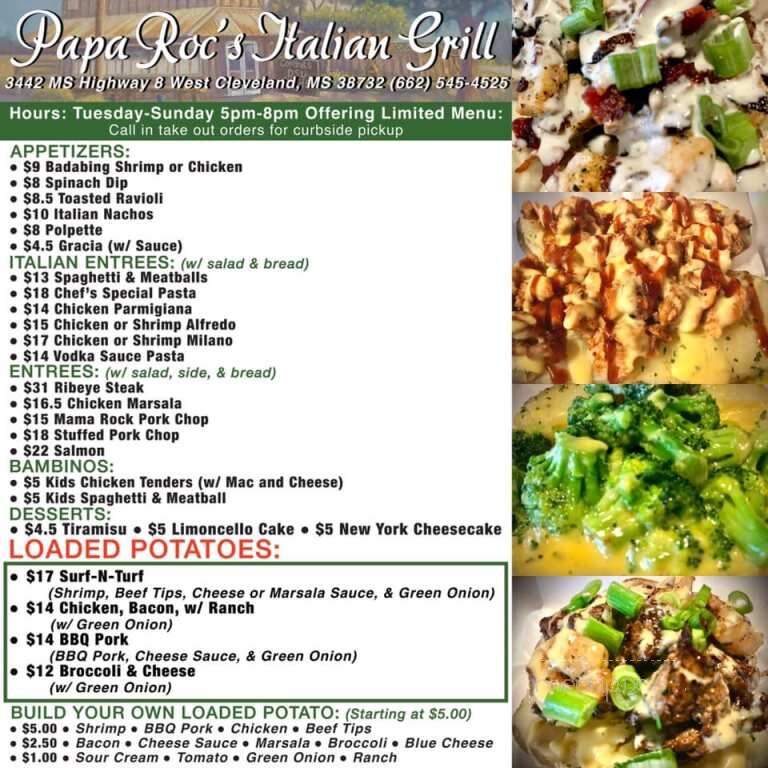 Papa Roc's - Cleveland, MS menu_pic