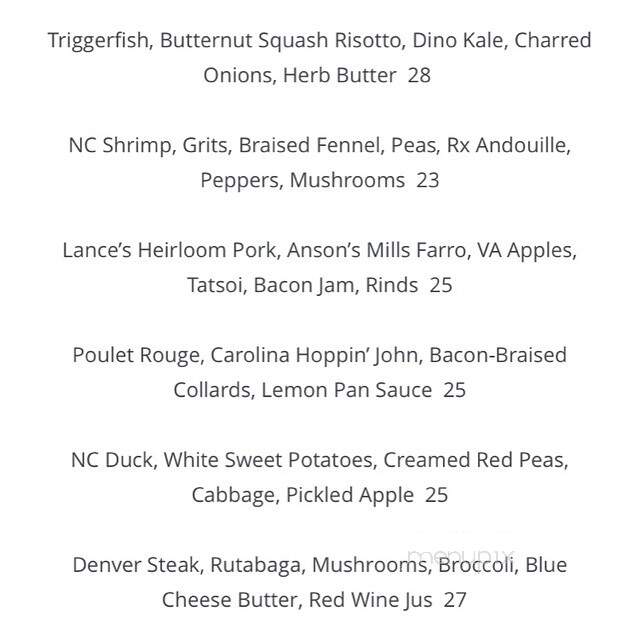 Rx Restaurant and Bar - Wilmington, NC menu_pic