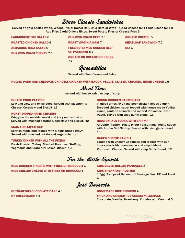 Main Line Diner & Pizza Company - Maybrook, NY menu_pic