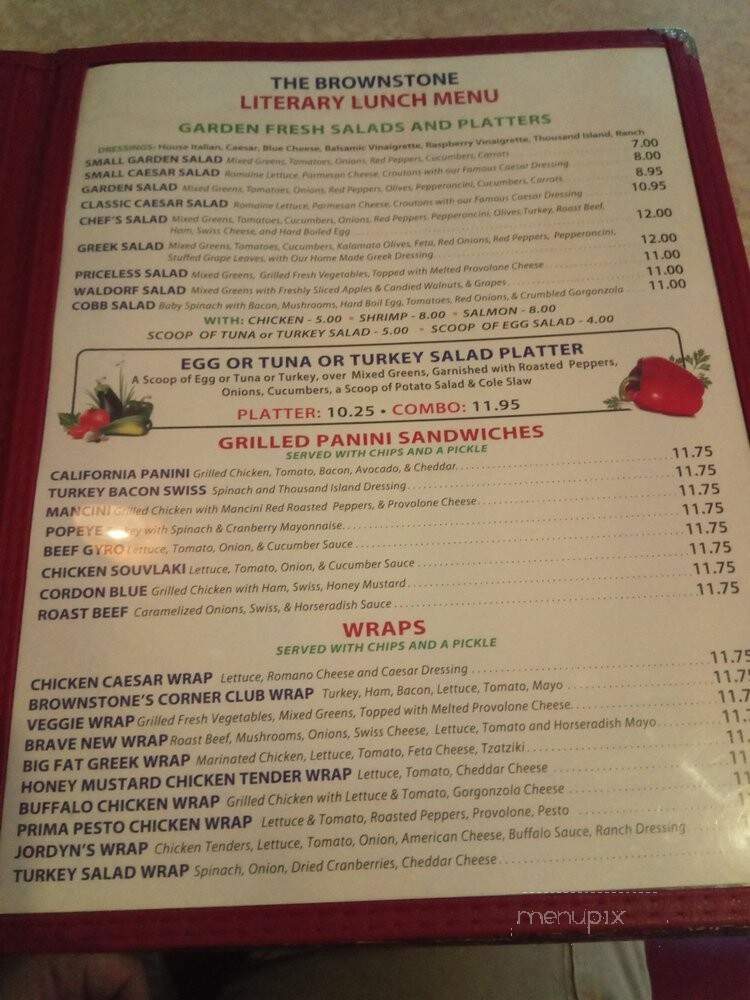 The Brownstone House Restaurant - Guilford, CT menu_pic