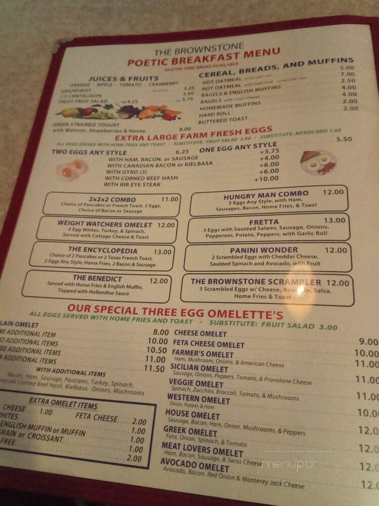 The Brownstone House Restaurant - Guilford, CT menu_pic