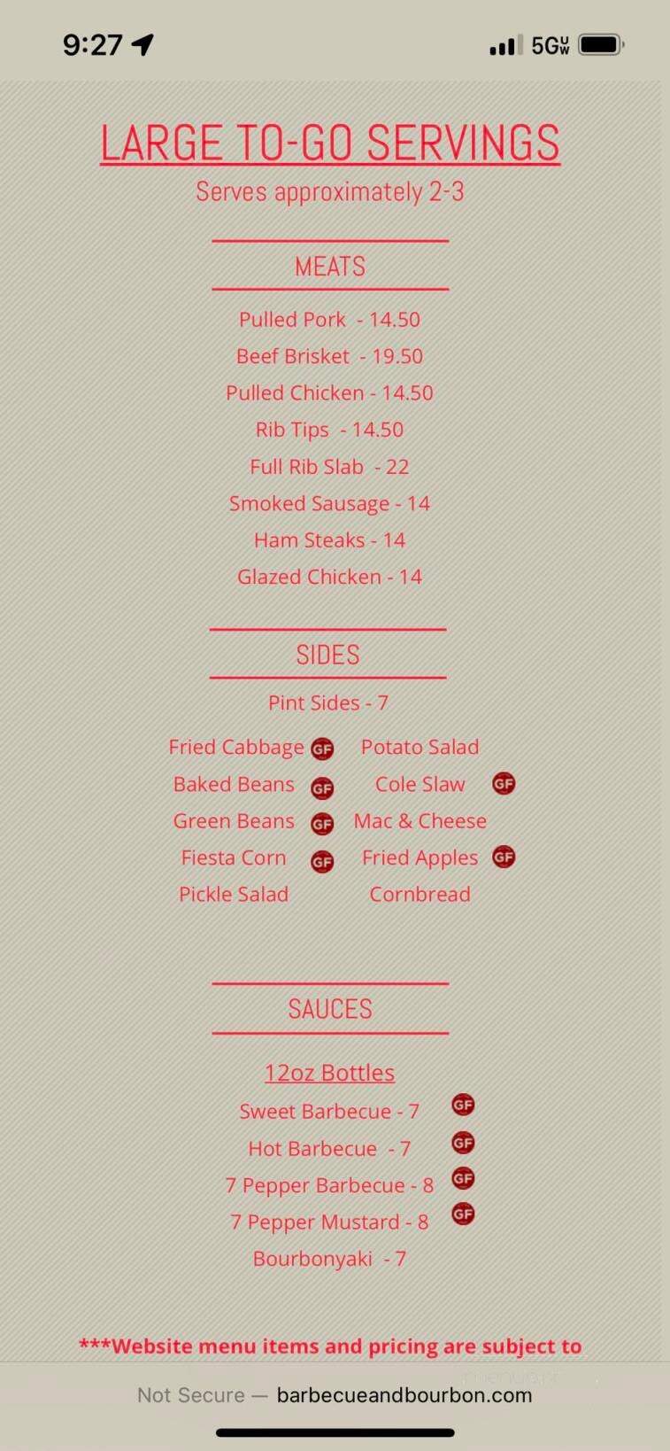Barbecue and Bourbon - Speedway, IN menu_pic