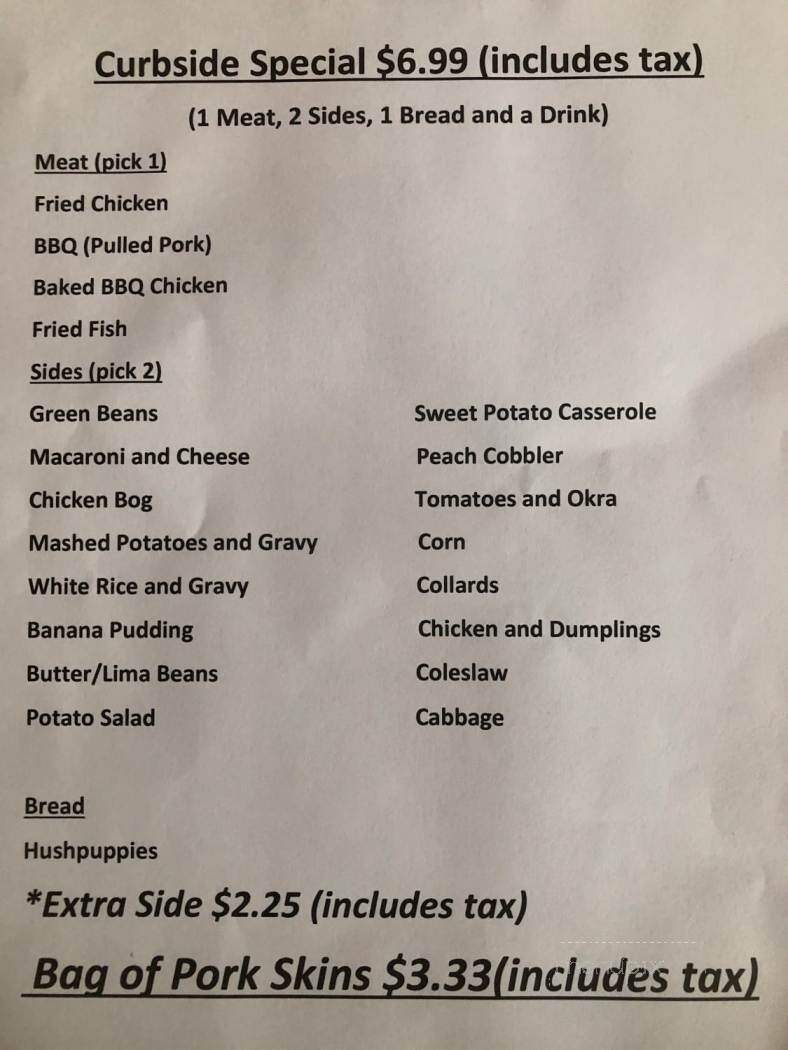 Simply Southern Smokehouse - Myrtle Beach, SC menu_pic
