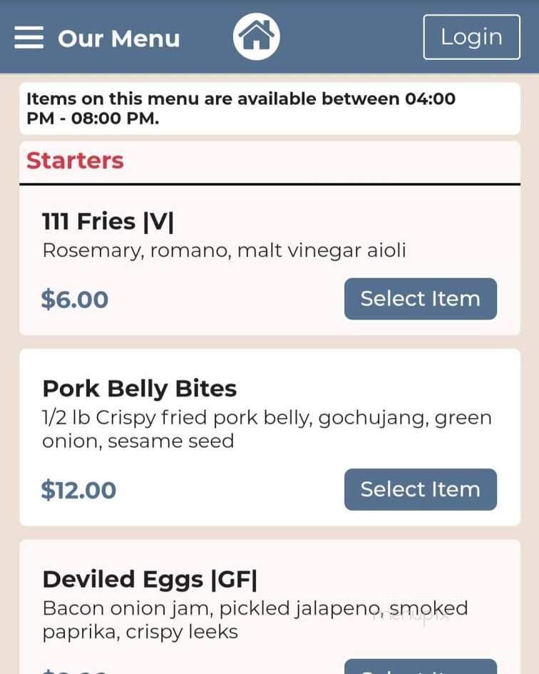 111 Bistro - Medina, OH menu_pic
