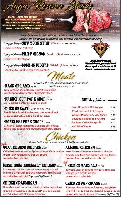 Bistro of Oakwood - Canton, OH menu_pic