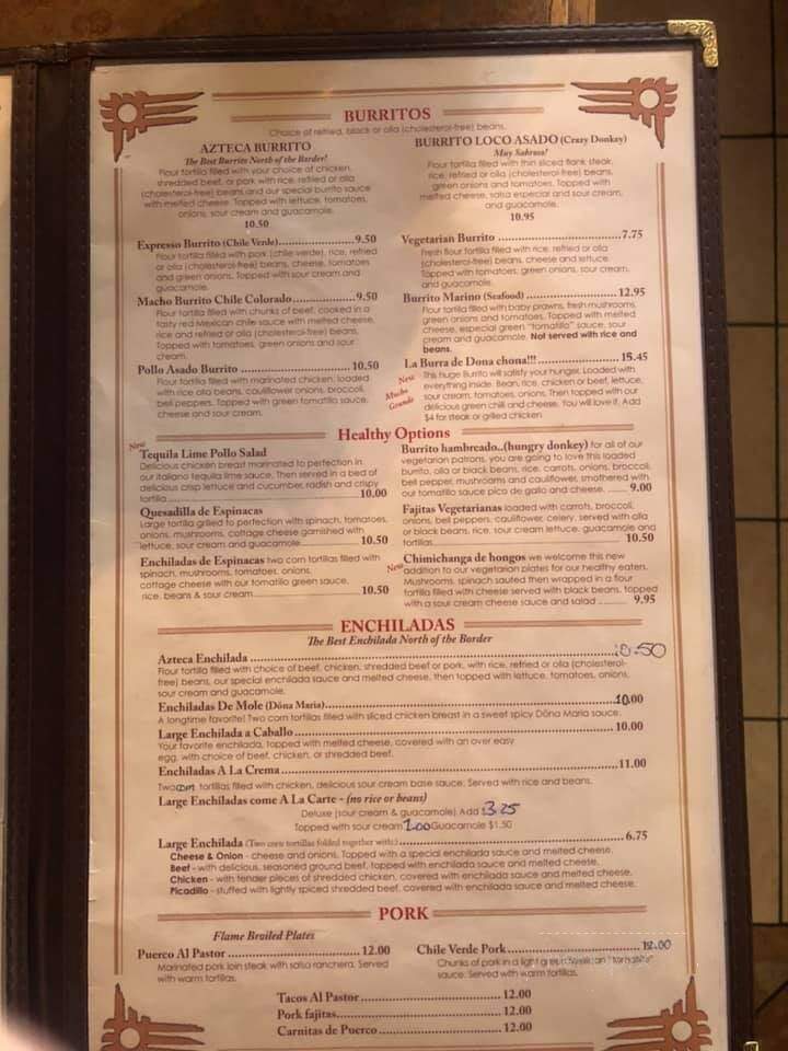 Azteca Mexican - Erie, CO menu_pic