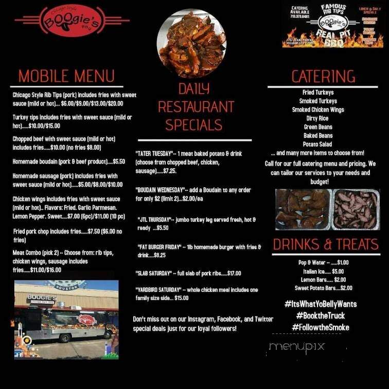 Boogie's Chicago Style BBQ - Missouri City, TX menu_pic