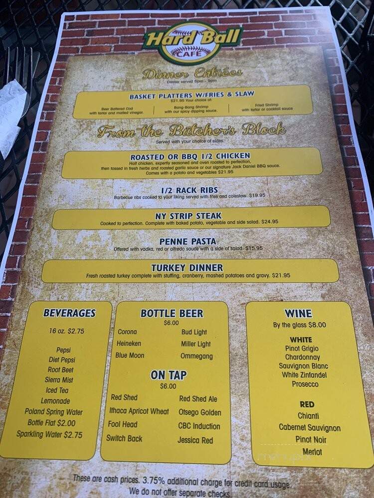 Hardball Cafe - Cooperstown, NY menu_pic