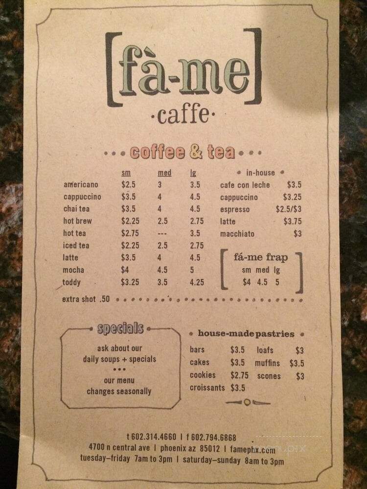 Fame Caffe - Phoenix, AZ