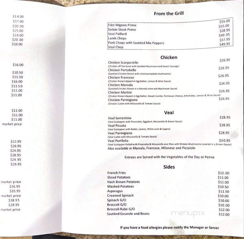 Alex's Bar & Grill - White Plains, NY menu_pic