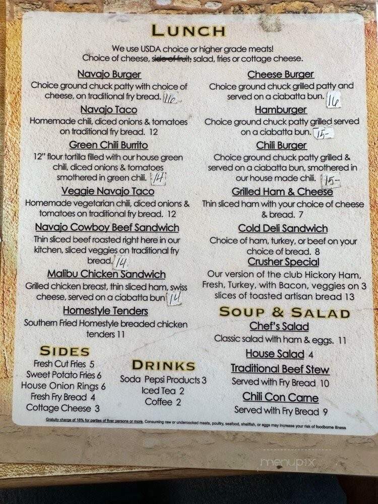 San Juan Cafe - Mexican Hat, UT menu_pic