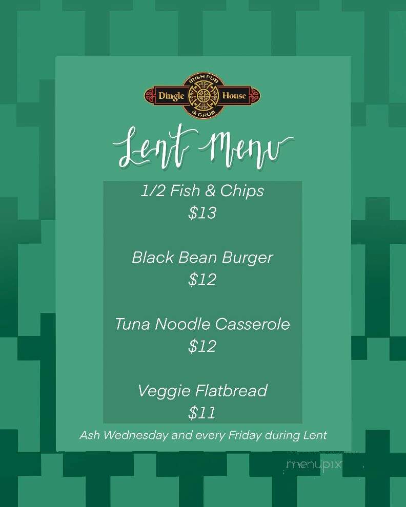 Dingle House Irish Pub - West Chester, OH menu_pic