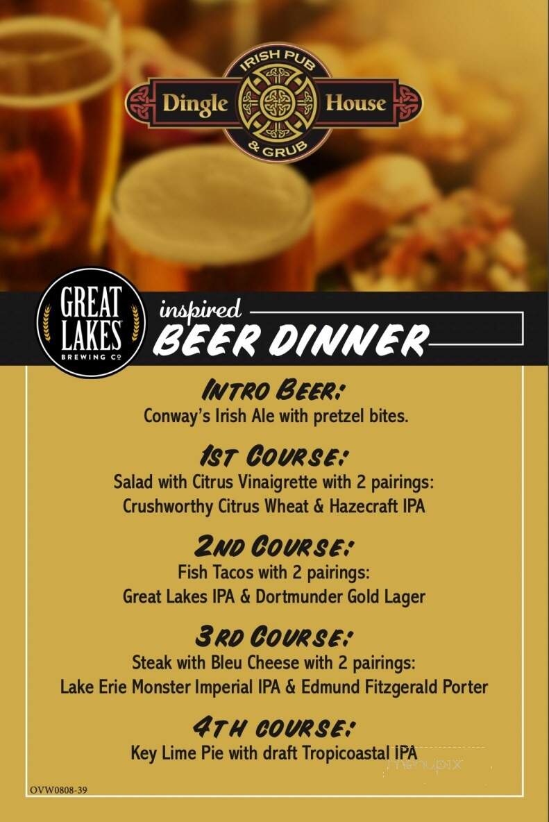 Dingle House Irish Pub - West Chester, OH menu_pic