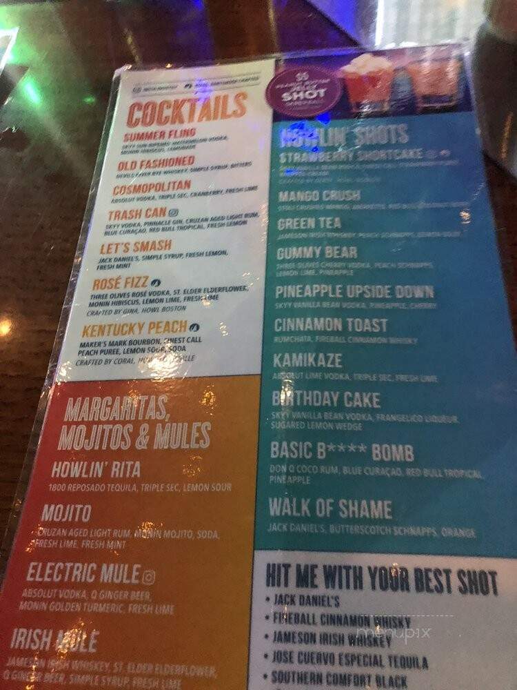 Howl at the Moon - Indianapolis - Indianapolis, IN menu_pic