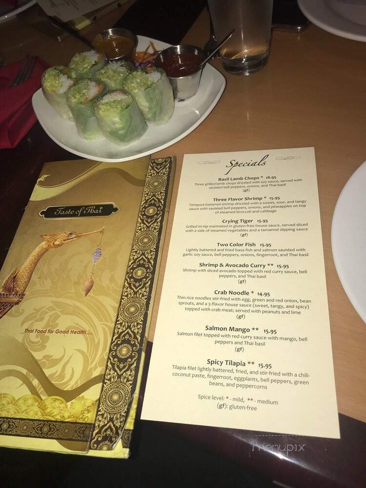 Taste of Thai - Grass Valley, CA menu_pic