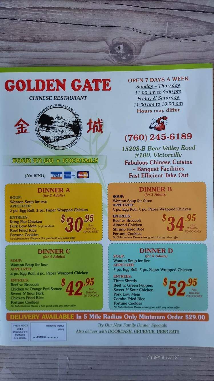 Golden Gate Restaurant - Victorville, CA