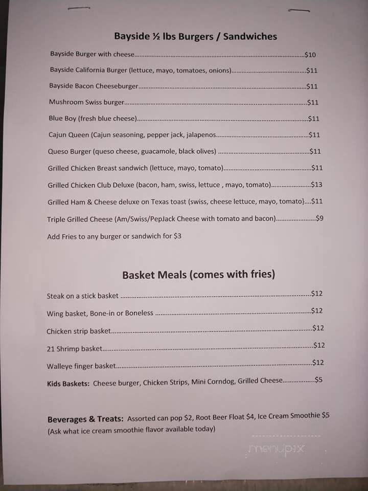 Bayside Tavern - Red Wing, MN menu_pic