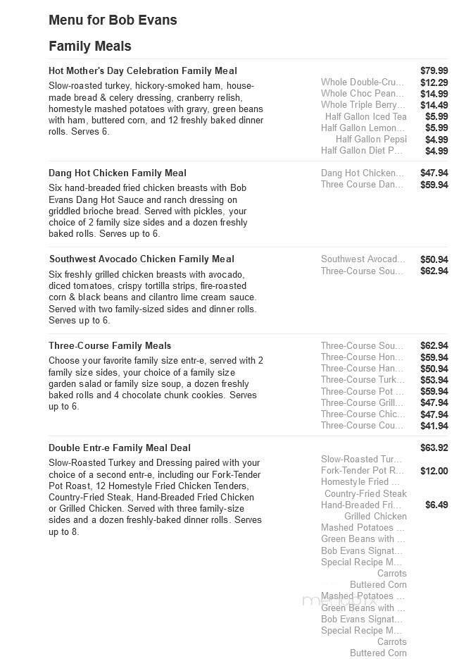 Bob Evans Restaurant - Port Charlotte, FL menu_pic