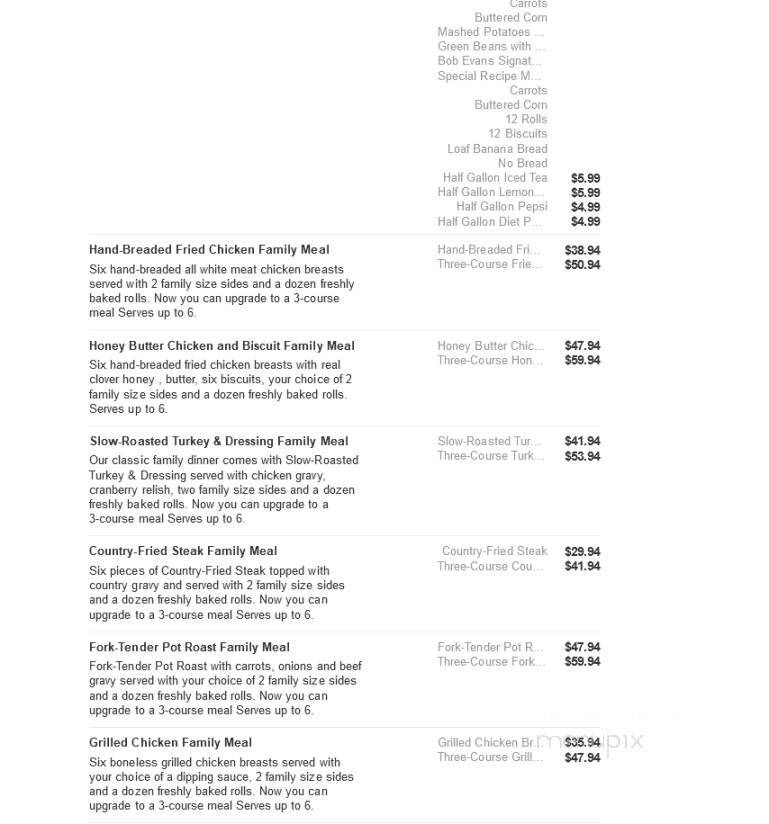 Bob Evans Restaurant - Port Charlotte, FL menu_pic