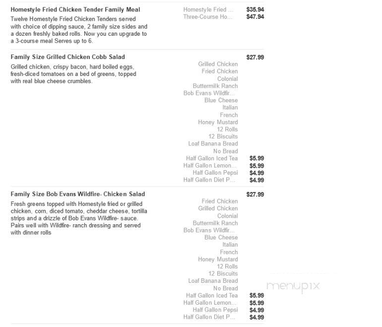 Bob Evans Restaurant - Port Charlotte, FL menu_pic