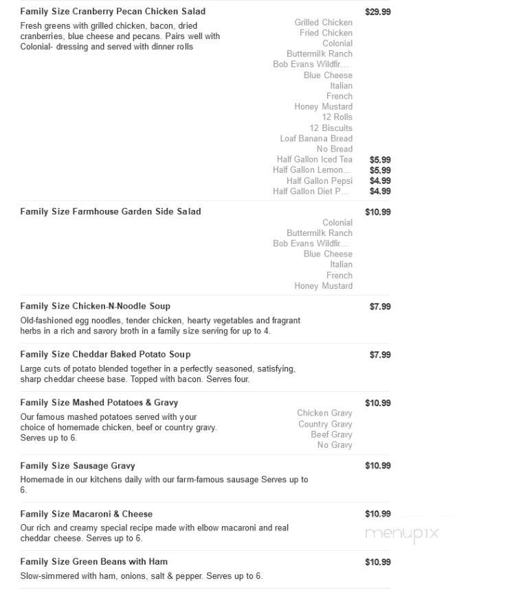 Bob Evans Restaurant - Port Charlotte, FL menu_pic